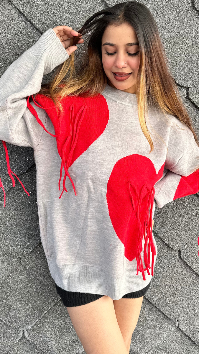 Big Heart Printed With Frill Top FC2122