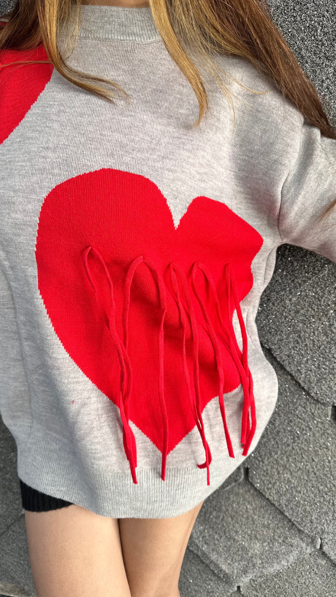 Big Heart Printed With Frill Top FC2122