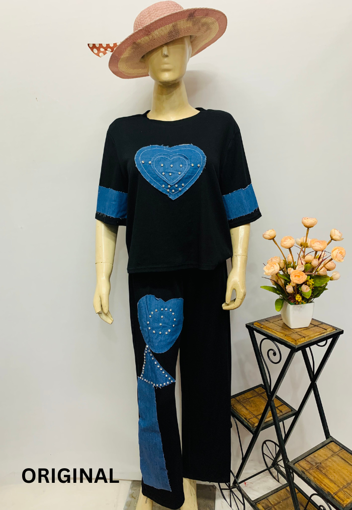 Blue Denim Heart Co- Ord Set