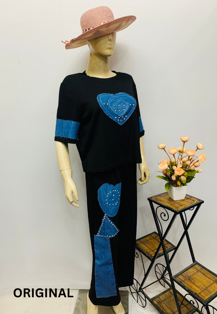 Blue Denim Heart Co- Ord Set