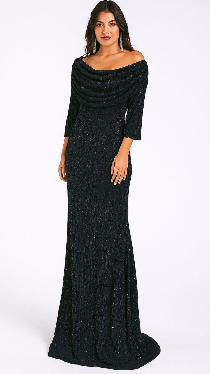 Boat Neck Maxi Dress With Loose Neckline FC1956