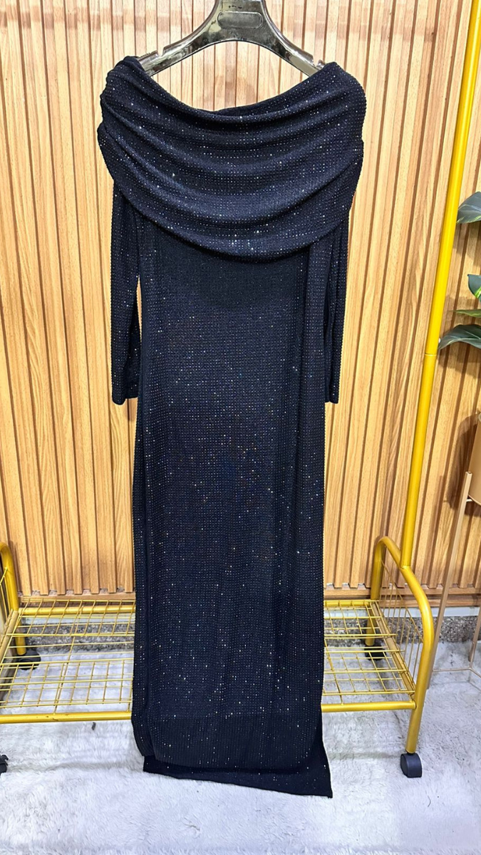 Boat Neck Maxi Dress With Loose Neckline FC1956