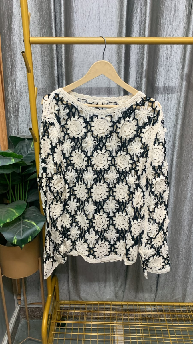 Boat Neck See Through Cutout Collar Top With Inner FC2582