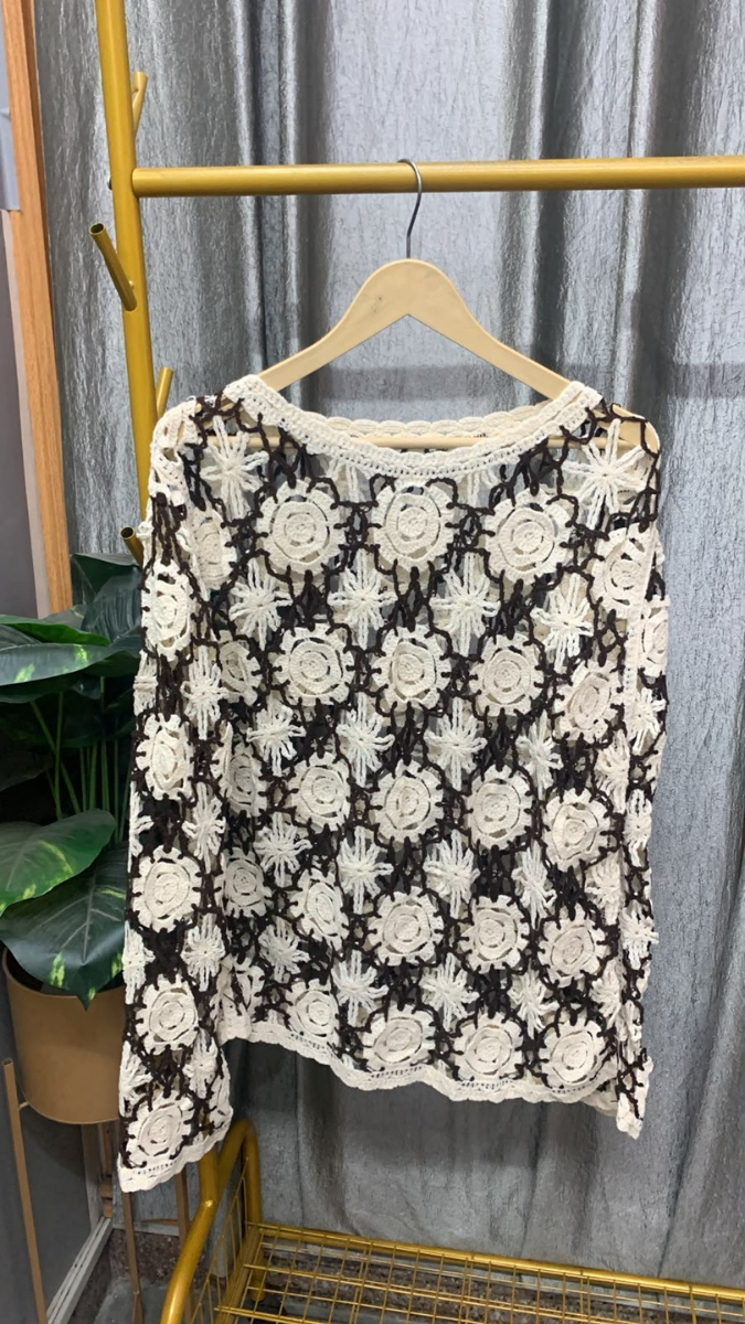 Boat Neck See Through Cutout Collar Top With Inner FC2582
