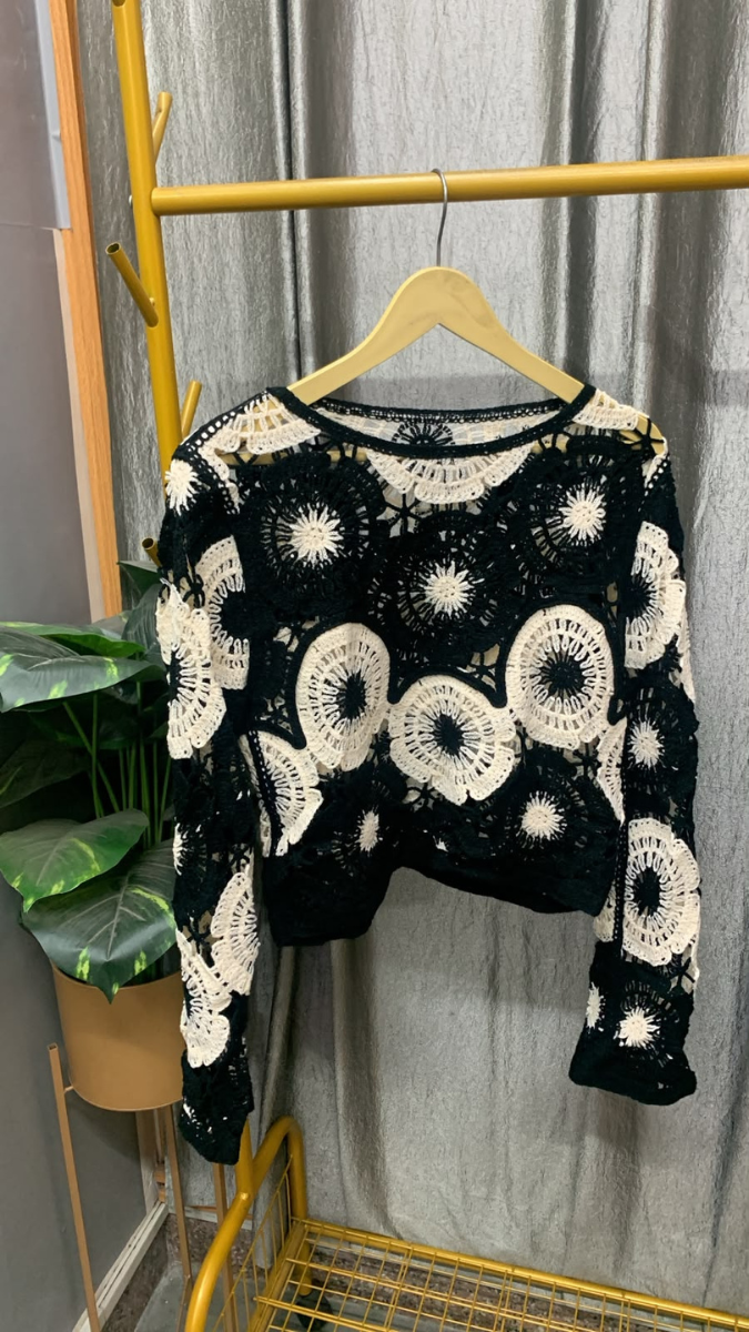 Boat Neck See Through Cutout Crop Top With Inner FC2583