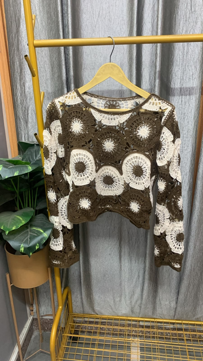 Boat Neck See Through Cutout Crop Top With Inner FC2583