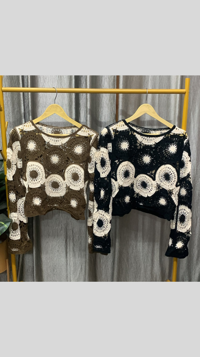 Boat Neck See Through Cutout Crop Top With Inner FC2583