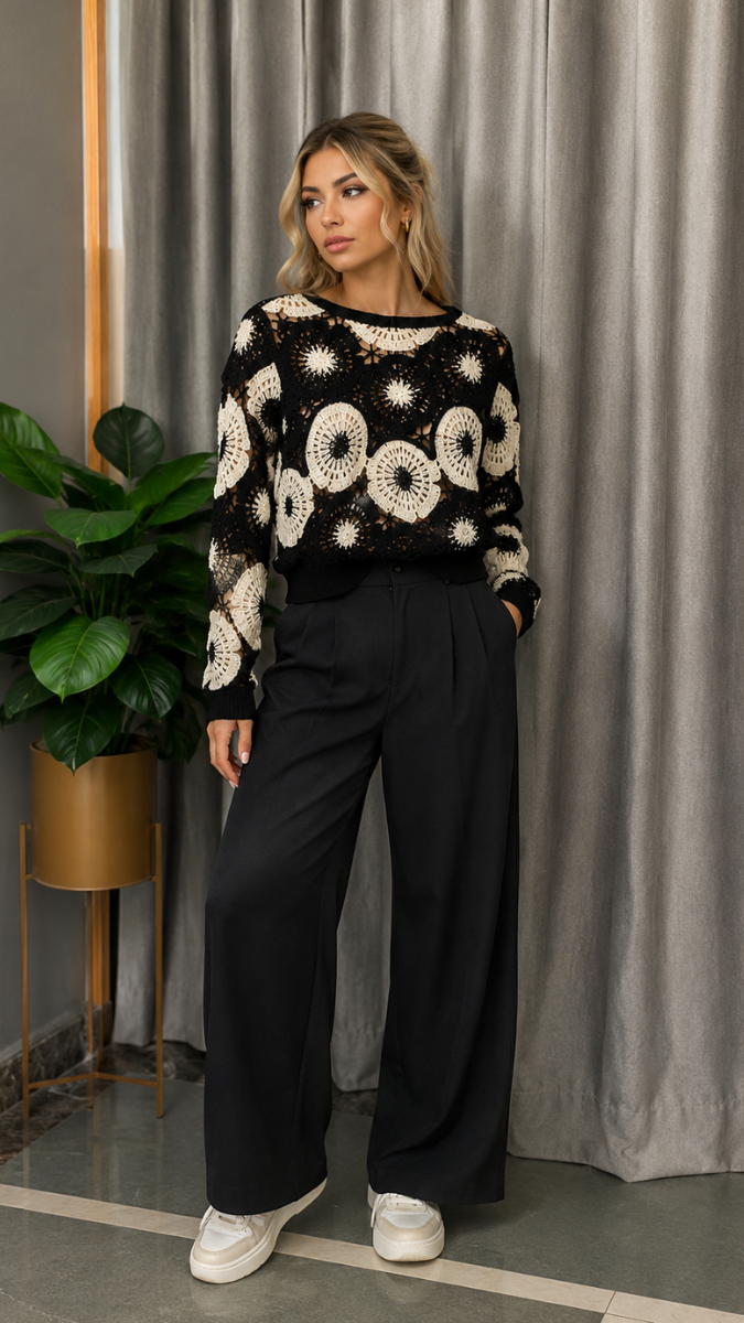 Boat Neck See Through Cutout Crop Top With Inner FC2583