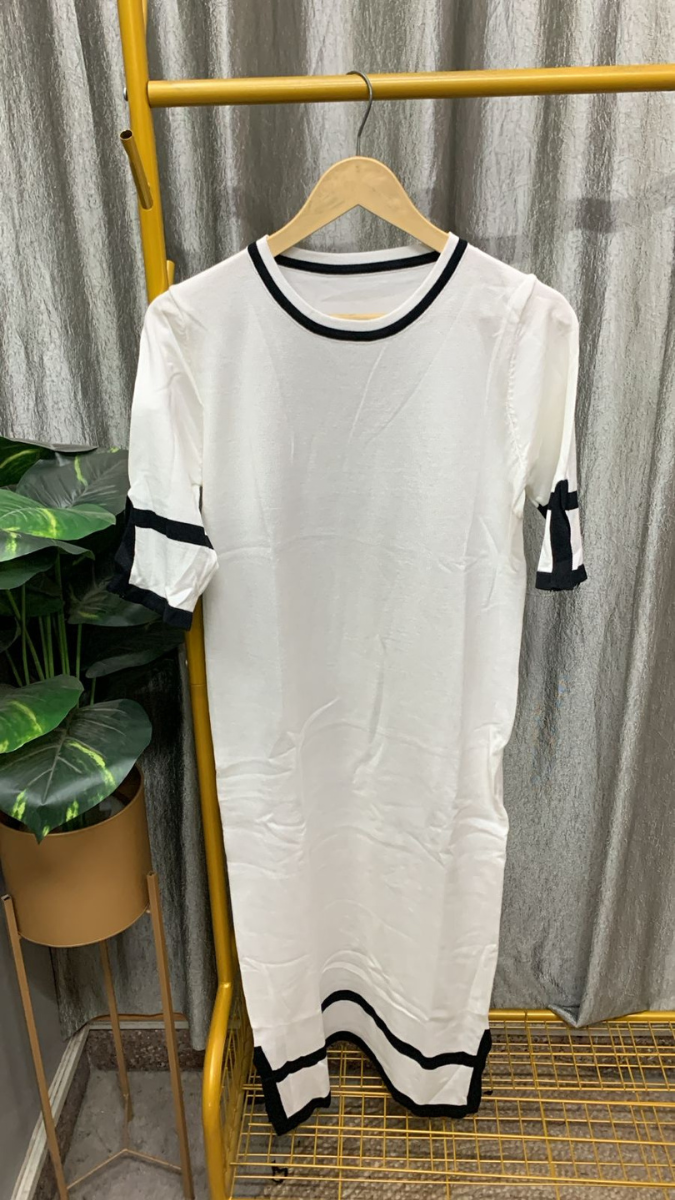 Both Side Slit Round Neck A-Line Dress FC2349