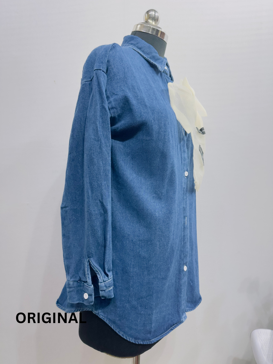 Bow Design Denim Shirt FC1467