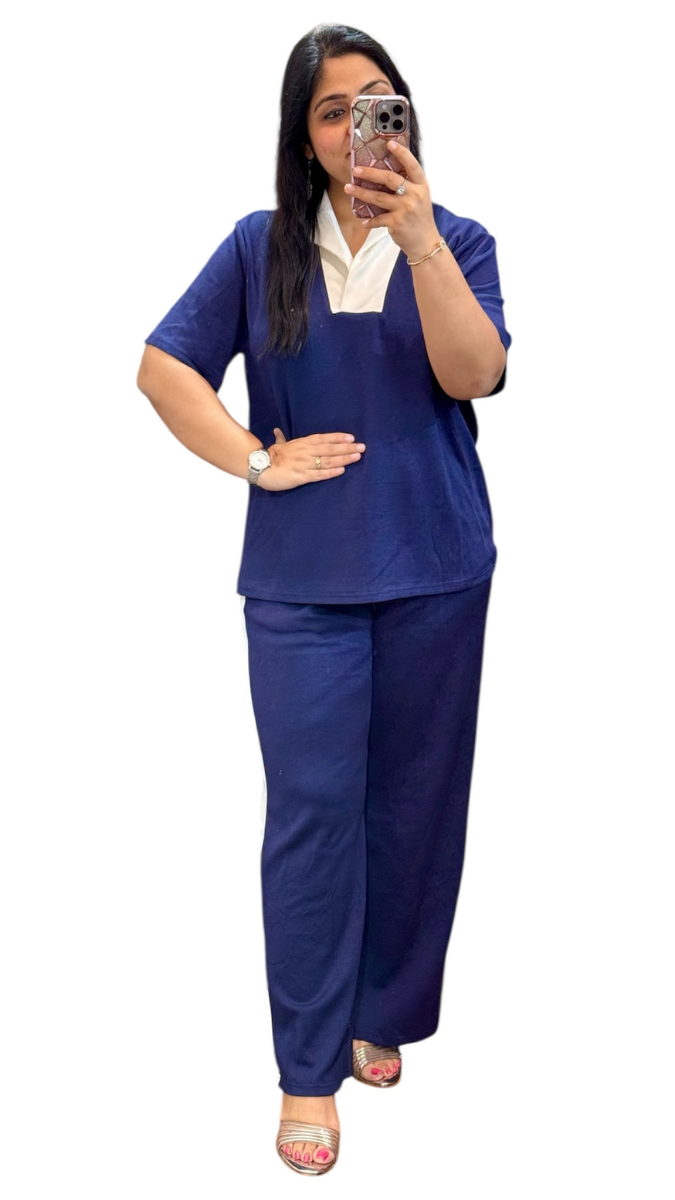 Broad White Collar Top And Trouser FC1885