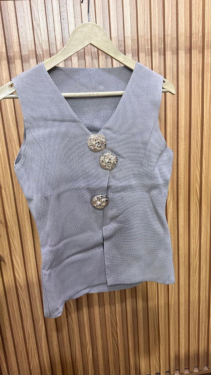 Buttoned Sleeveless Koti FC1854