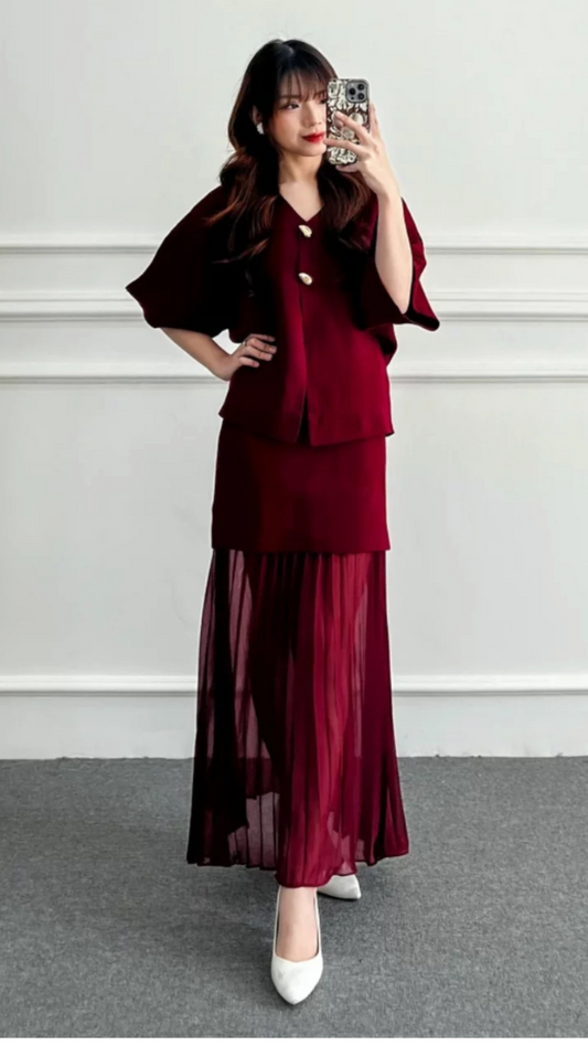 Buttoned Top With Pleaded Skirt FC1907