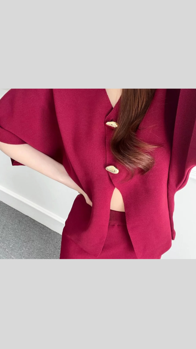 Buttoned Top With Pleaded Skirt FC1907