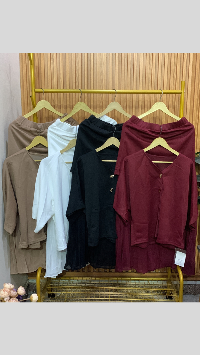 Buttoned Top With Pleaded Skirt FC1907