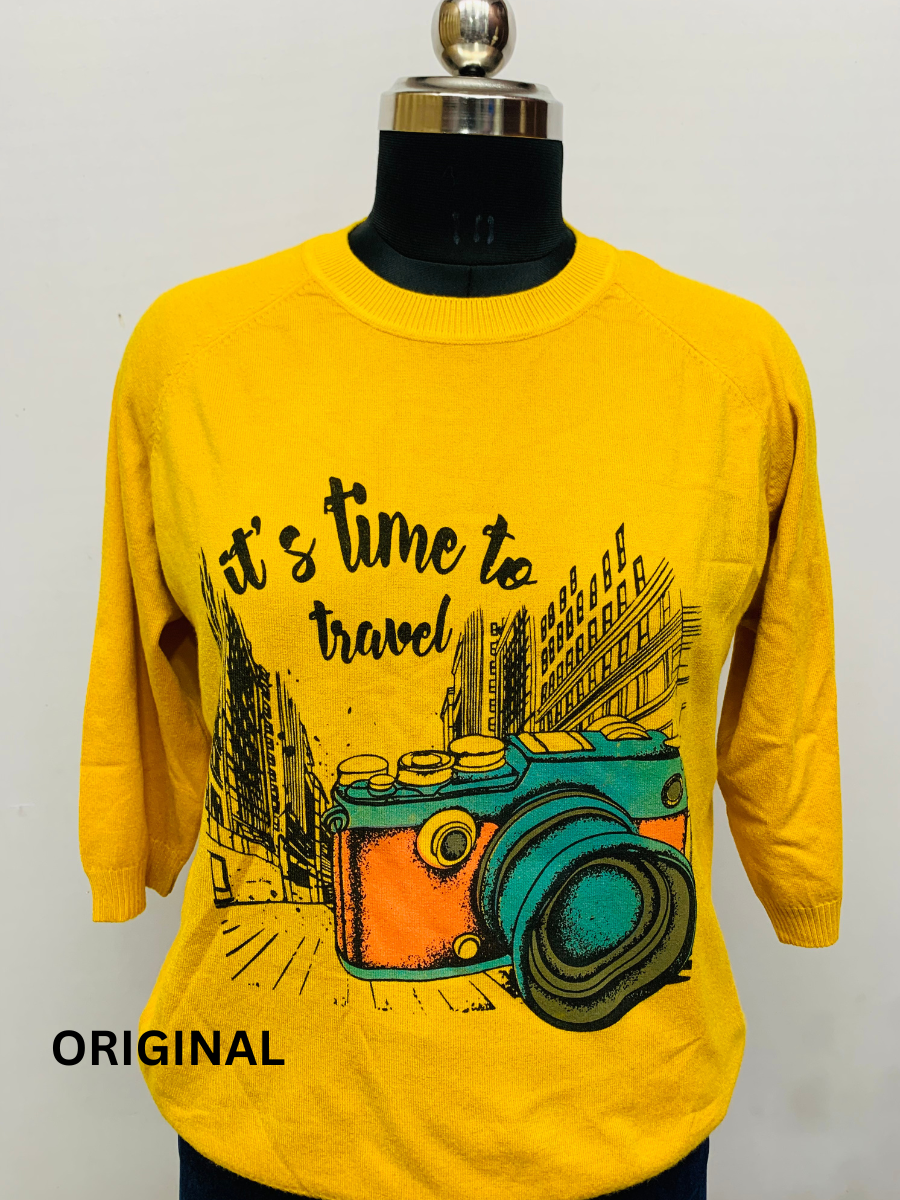 Camera Printed Winter Top