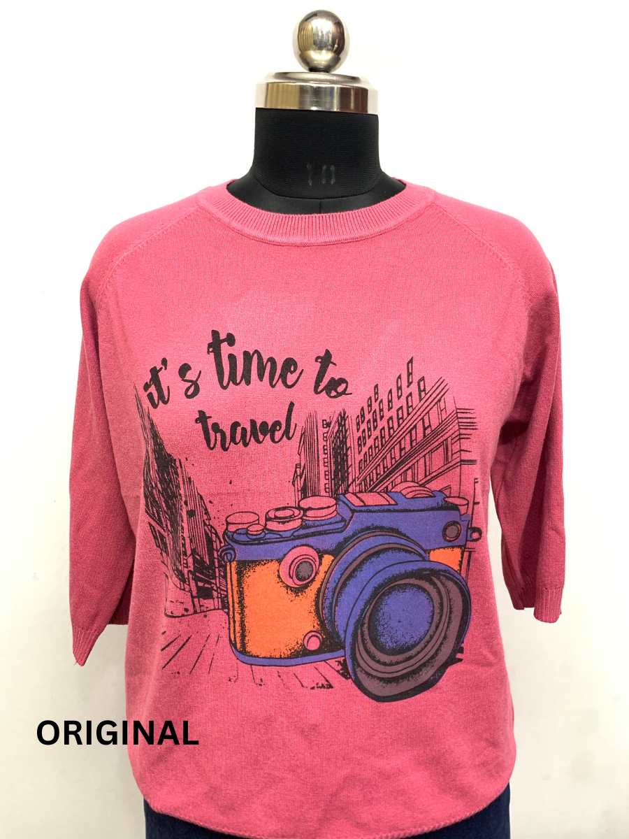 Camera Printed Winter Top