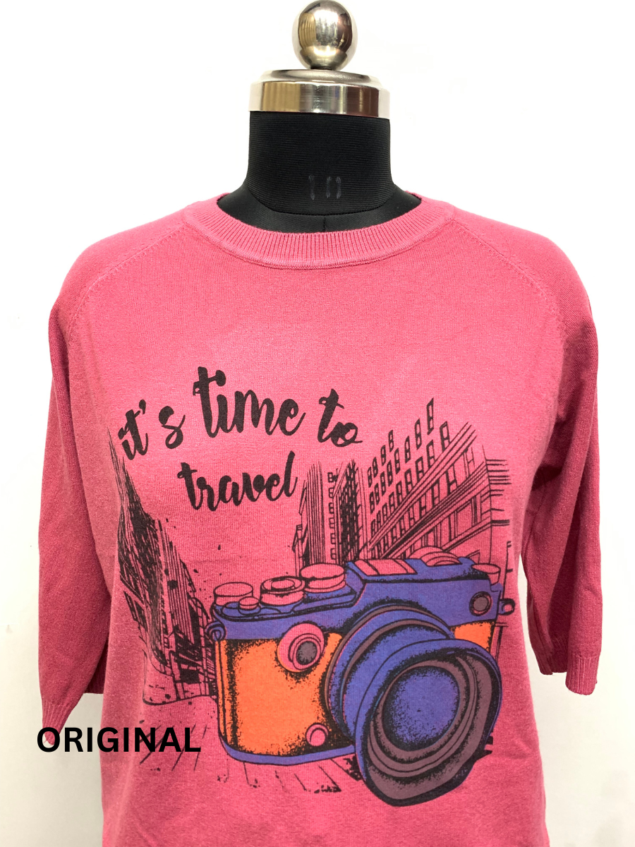 Camera Printed Winter Top