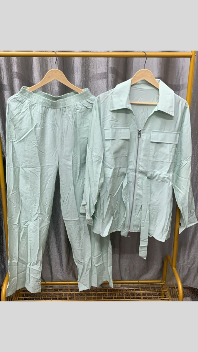 Chained Front Full Sleeve Top With Pant Coord Set FC2280