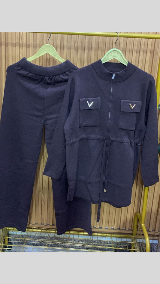 Chained Full Sleeve Top With Belt And Loose Pant Coord Set FC1984