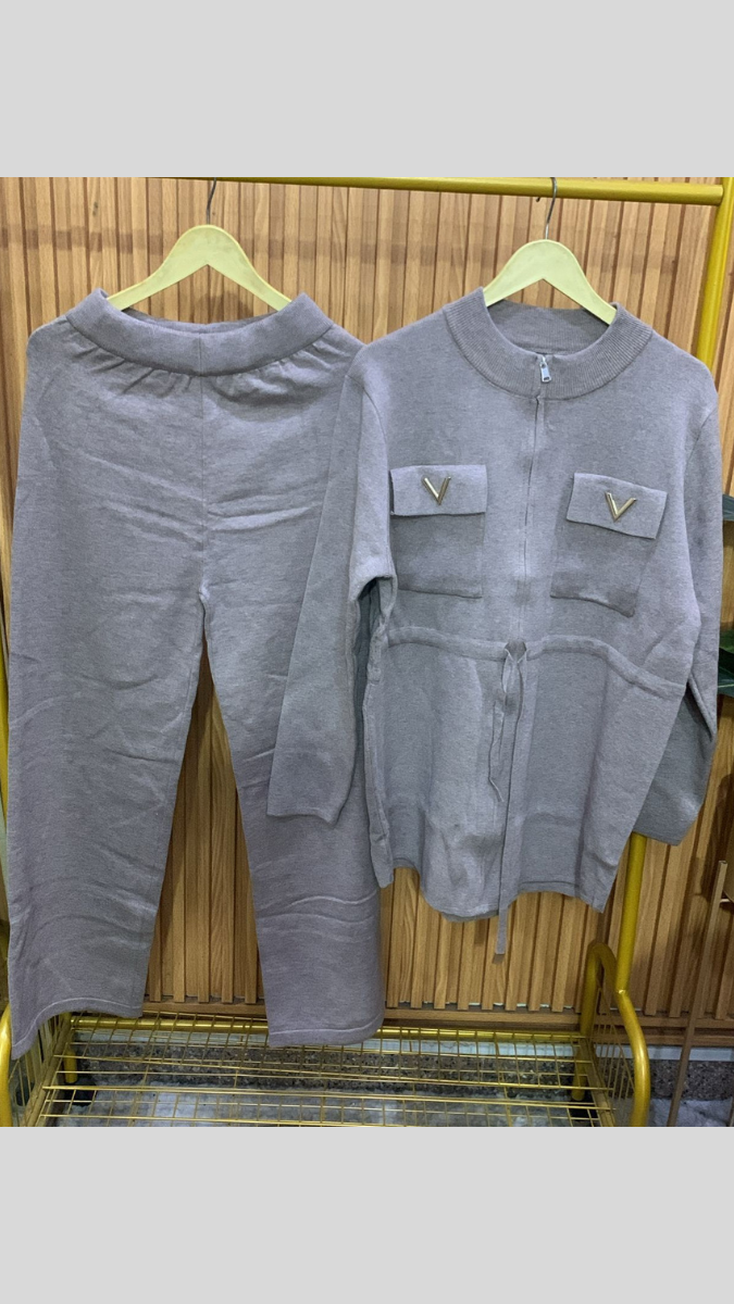 Chained Full Sleeve Top With Belt And Loose Pant Coord Set FC1984