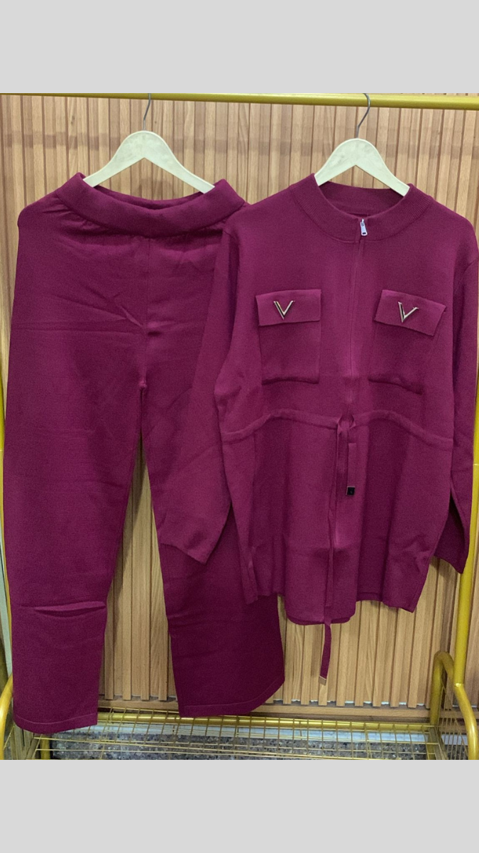 Chained Full Sleeve Top With Belt And Loose Pant Coord Set FC1984