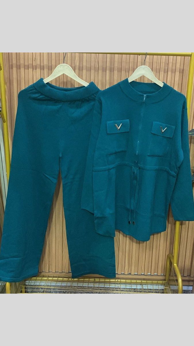 Chained Full Sleeve Top With Belt And Loose Pant Coord Set FC1984