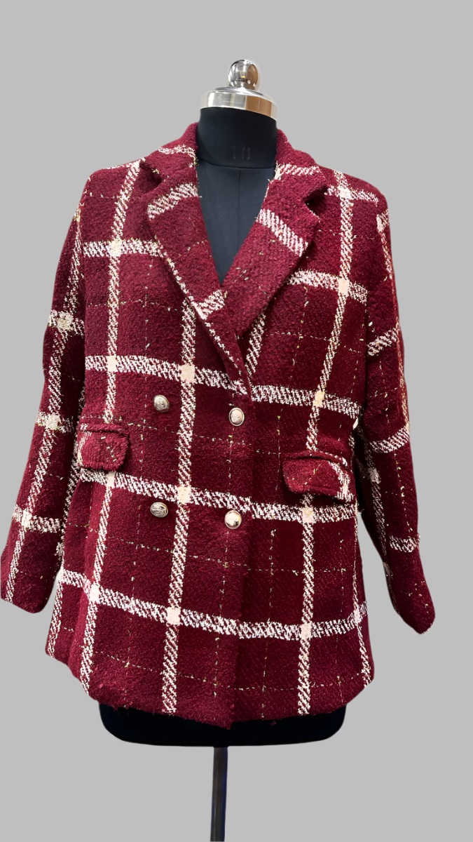 Check Designed Coat FC1798