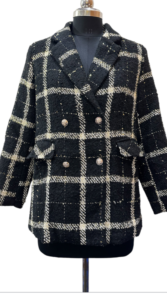 Check Designed Coat FC1798