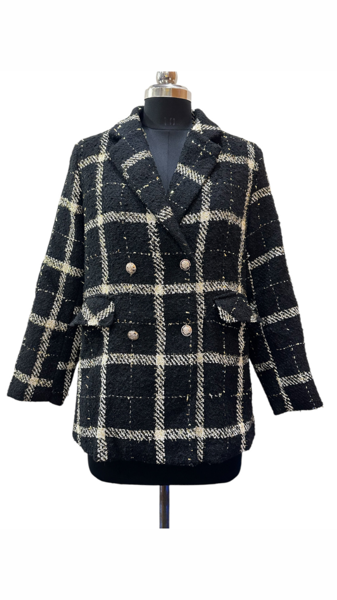 Check Designed Coat FC1798