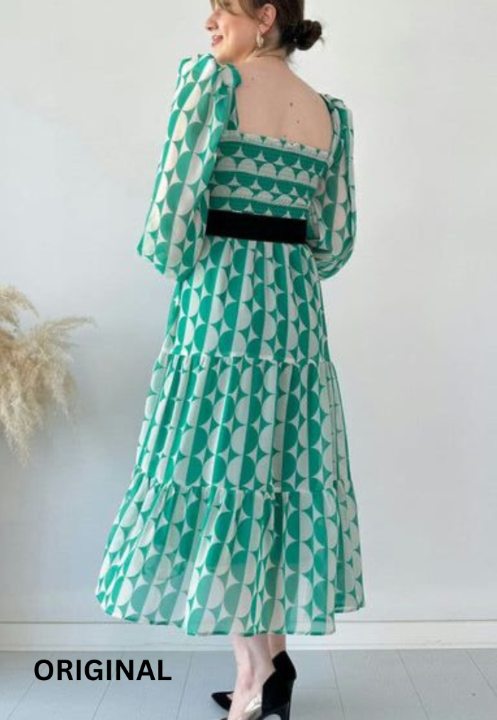 Chiffon Dress with Belt