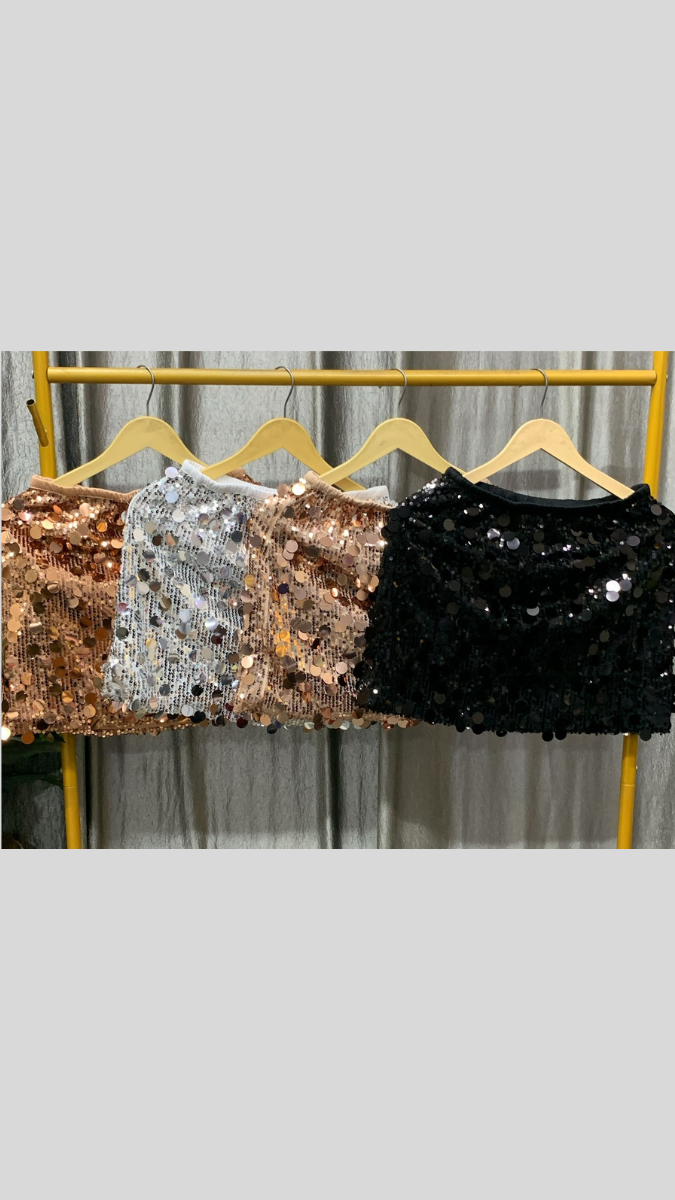 Coin Sequence Embedded Mini Skirt FC2493