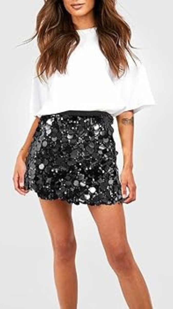 Coin Sequence Embedded Mini Skirt FC2493