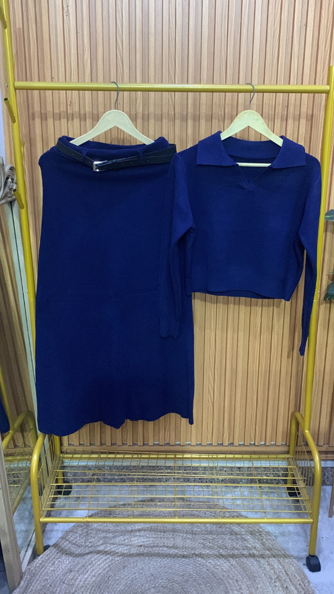 Collar Full Sleeve Top With A- Line Skirt FC1990