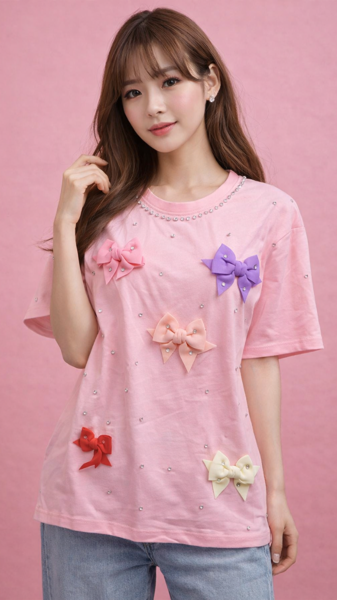 Colorful Bow With Rhinestone Embedded Top FC2264