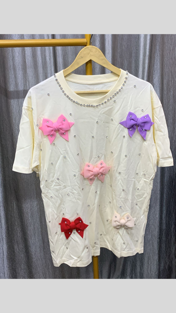 Colorful Bow With Rhinestone Embedded Top FC2264