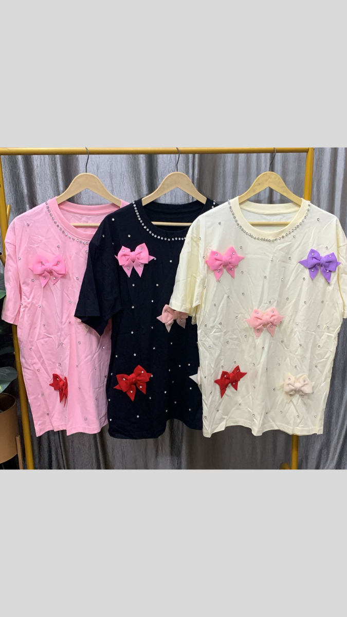 Colorful Bow With Rhinestone Embedded Top FC2264