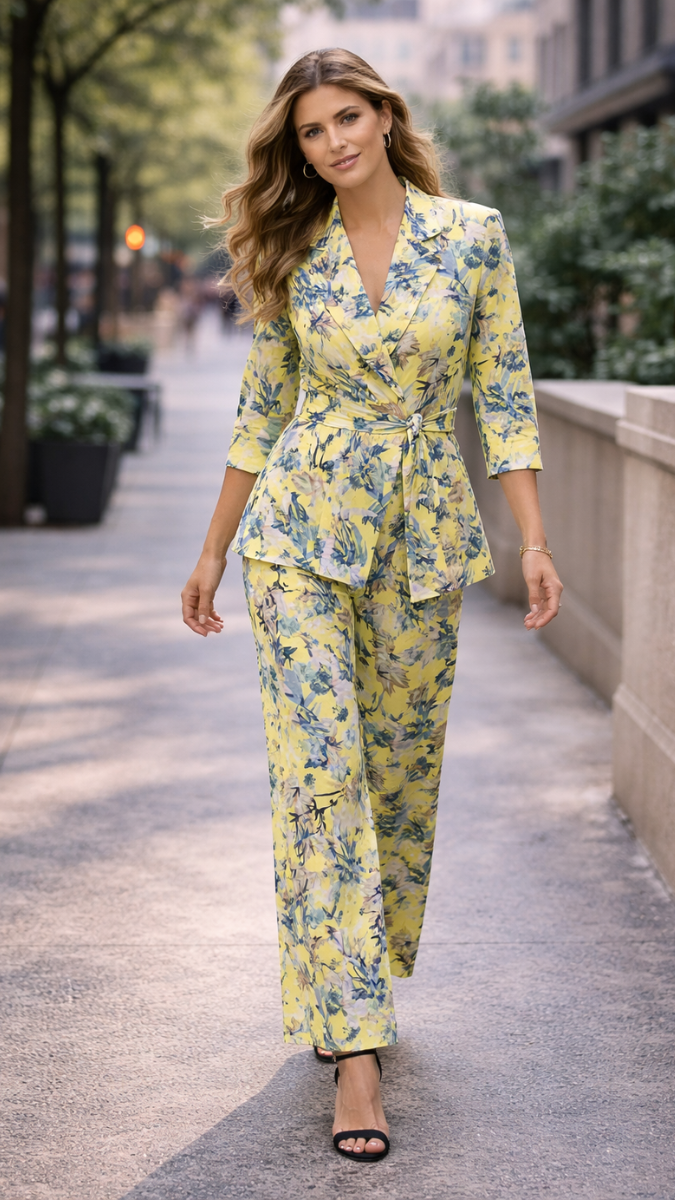 Colorful Printed Collared Coord Set FC2345