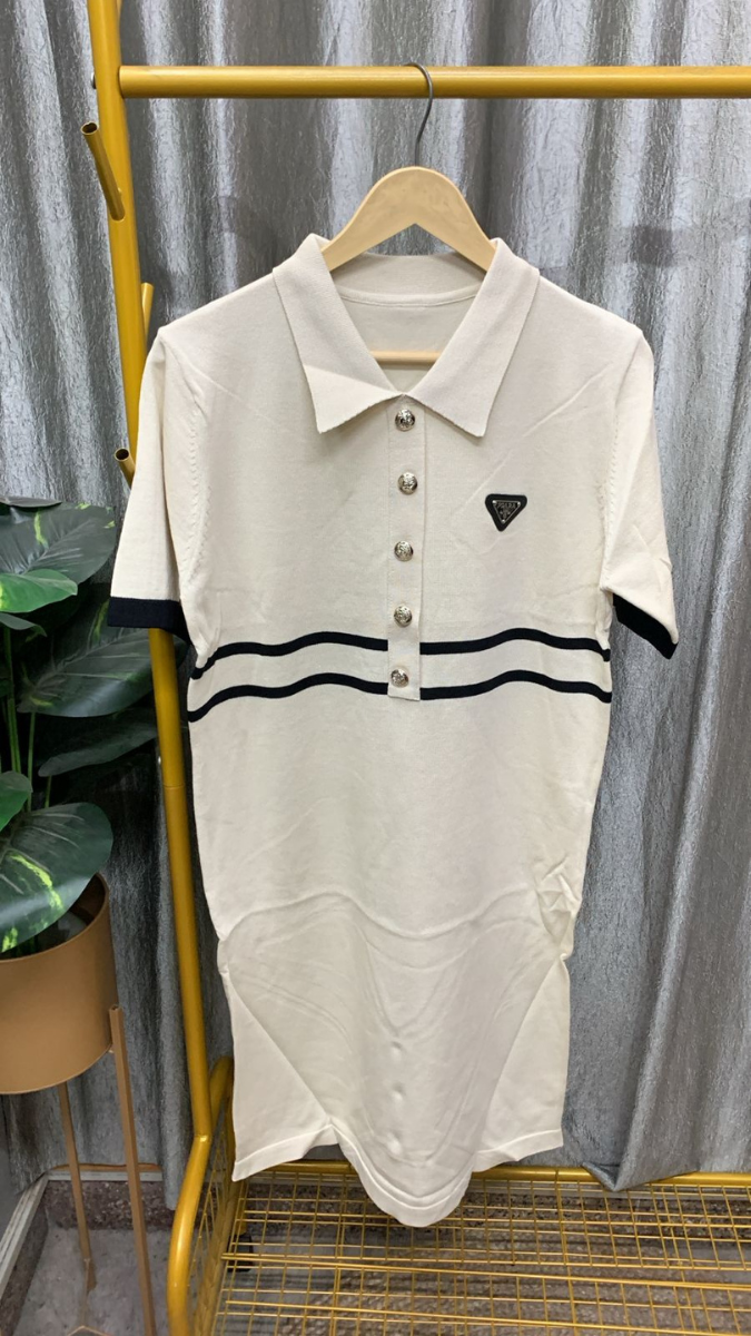 Coordinated Color Stripe A-Line T-shirt Dress FC2348