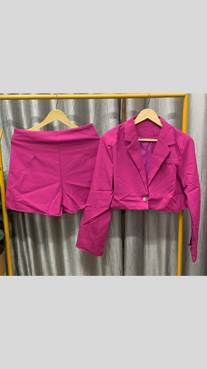 Crop Blazer With Short Coord Set FC2253