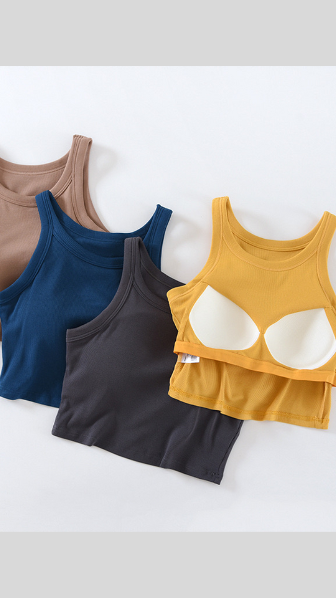 Crop Tank Top With Inbuilt Bra FC1784