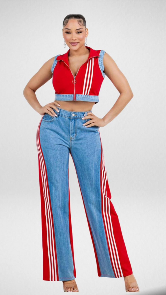 Crop Top Denim Coord Set FC1938