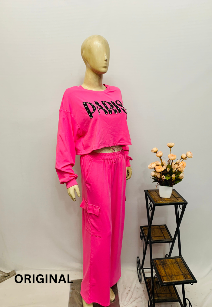 Crop Top and Wide Pant Co- Ord Set