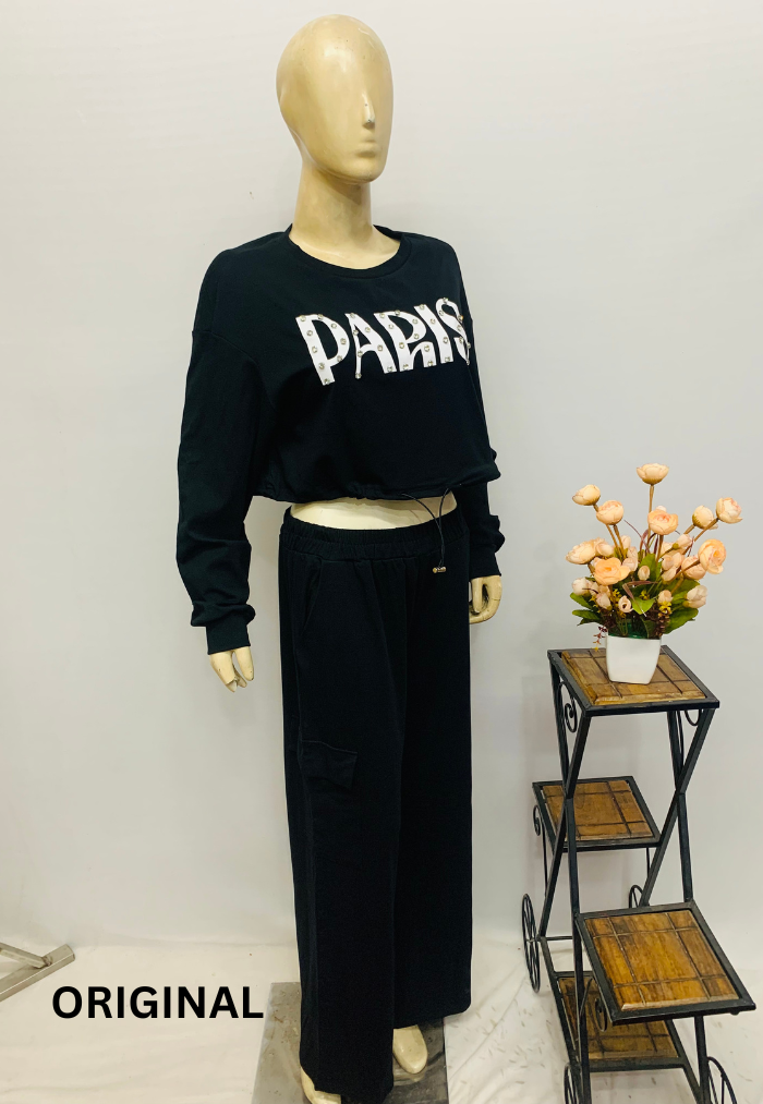 Crop Top and Wide Pant Co- Ord Set