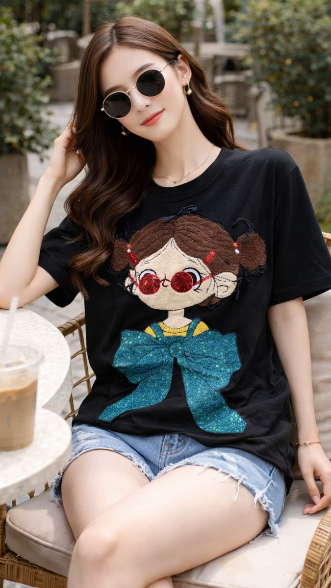 Curly Hair Baby Printed T-Shirt FC2415