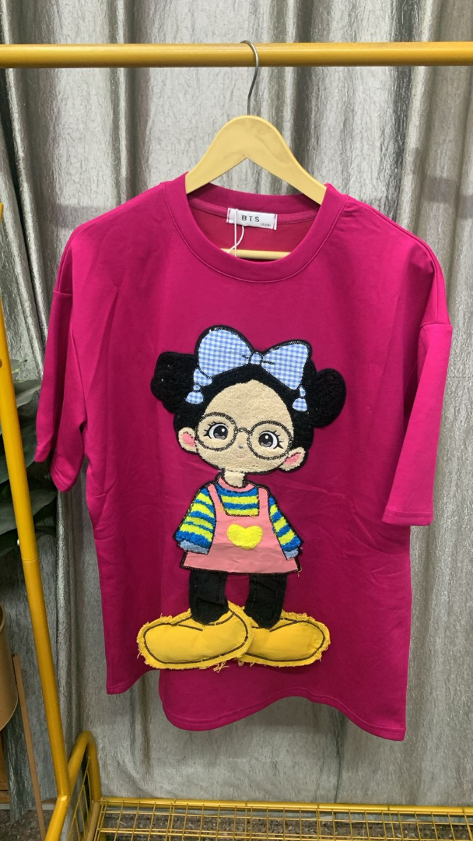 Cute Girl Round Neck Half Sleeve Top FC2437