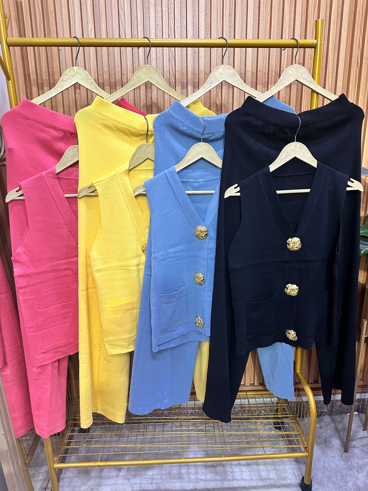Big Button Sleeveless Coord Set FC1779