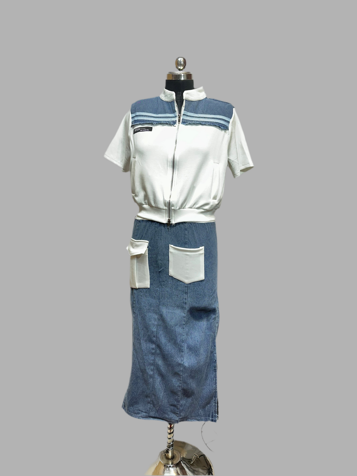 FC Denim Top & Skirt Set