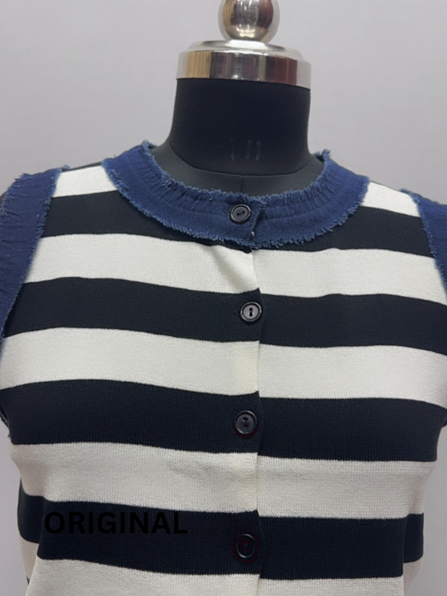 Denim Design Neckline Winter Top FC1521