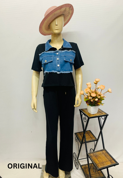 Denim Front Co- Ord Set 